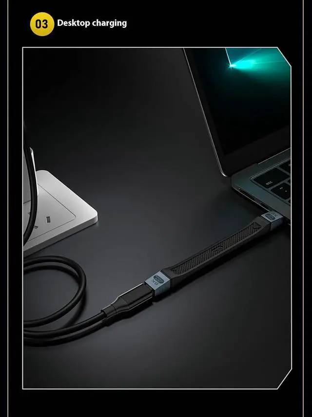 Alt view image 6 of 7 - Thunderbolt 5 (USB-C) Cable Short 5 inch, 240W PD Fast Charging