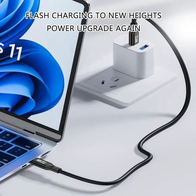 Alt view image 6 of 6 - + 5 ft 100W 3.2 Gen 2 C to C Cable