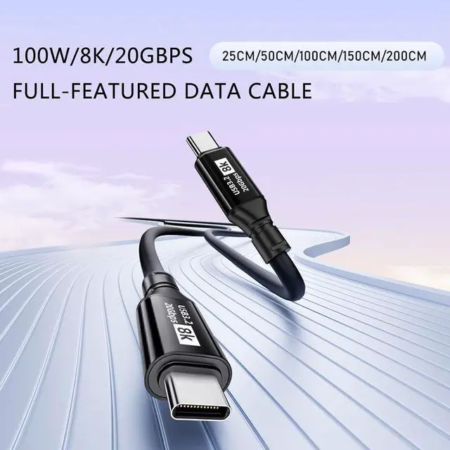 Alt view image 5 of 6 - + 5 ft 100W 3.2 Gen 2 C to C Cable
