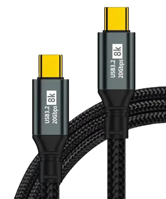 Alt view image 3 of 7 - + 3.3 ft 100W 3.2 Gen 2 C to C Cable