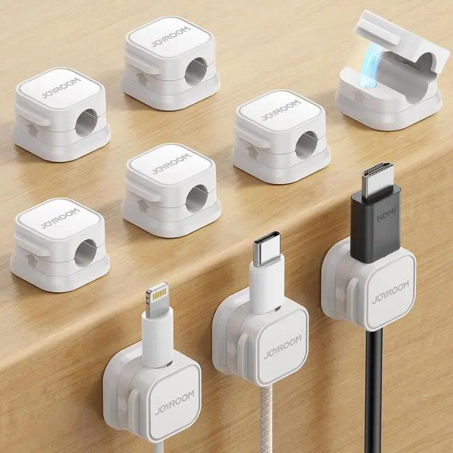 Main image of 9 Pack Magnetic Cable Clips, Cord Organizer Adhesive Wire Holder