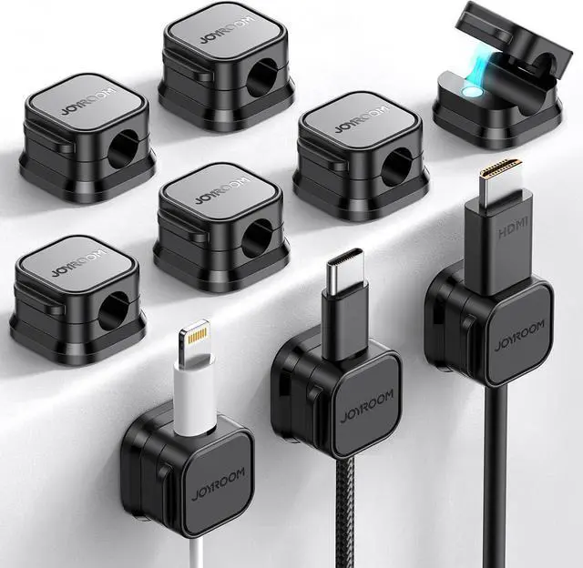 Main image of 9 Pack Magnetic Cable Clips, Cord Organizer Adhesive Wire Holder
