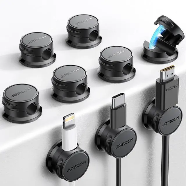 Main image of 9 Pack Magnetic Cable Clips, Cord Organizer Adhesive Wire Holder