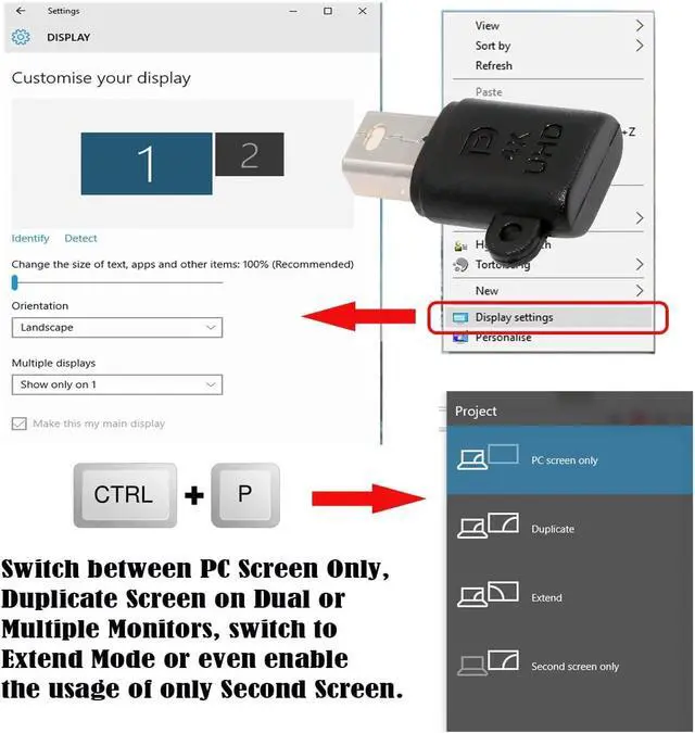 Alt view image 2 of 7 - Mini-DP Virtual Display Adapter Mini Displayport Dummy Plug Headless Ghost Emulator Black Compatible with Remote Desktop Laptop Server NAS (4K@17hz)