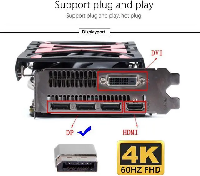 Alt view image 3 of 7 - DP Virtual Display Displayport Active Adapter Dummy Plug Headless Ghost Emulator 1080p@120Hz Compatible with Remote Desktop Laptop Server NAS Silver (4K@60Hz)