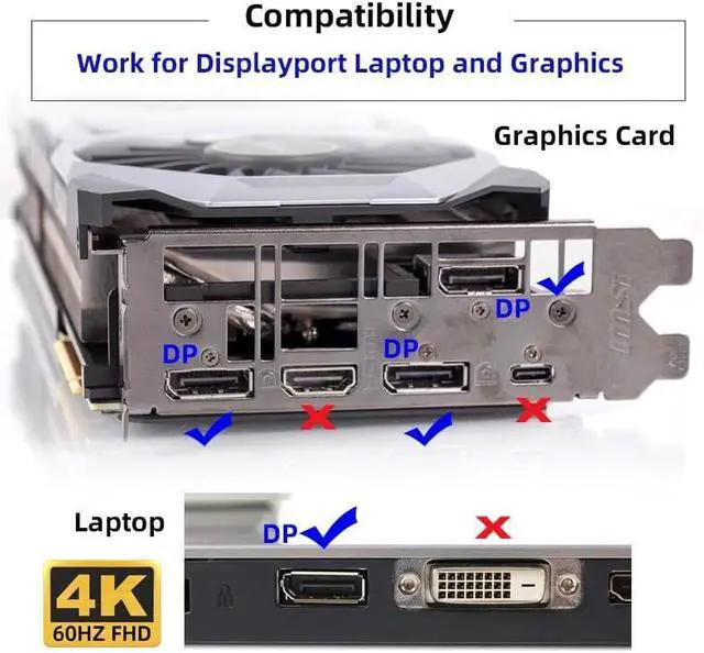 Alt view image 6 of 7 - DP Virtual Display Displayport Active Adapter Dummy Plug Headless Ghost Emulator 1080p@120Hz Compatible with Remote Desktop Laptop Server NAS Silver (4K@60Hz)
