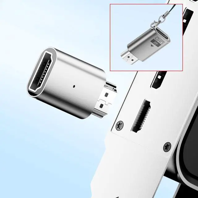 Alt view image 3 of 7 - Virtual Display Adapter 4K HDMI 1.4 Male to Female Extension DDC EDID Dummy Plug Headless Ghost Emulator HDTV Compatible with Remote Desktop Laptop Silver (4K@60Hz)