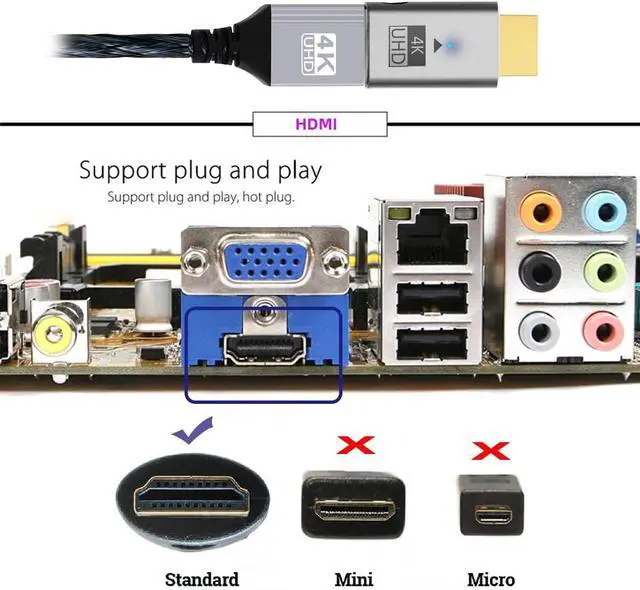 Alt view image 6 of 7 - Virtual Display Adapter 4K HDMI 1.4 Male to Female Extension DDC EDID Dummy Plug Headless Ghost Emulator HDTV Compatible with Remote Desktop Laptop Silver (4K@60Hz)