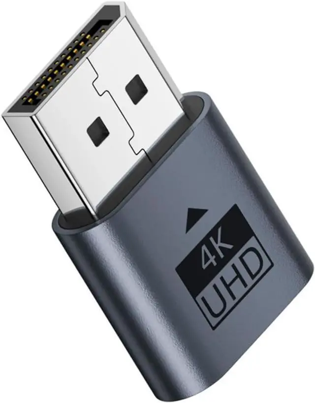 Main image of DP Virtual Display Adapter Displayport Dummy Plug Headless Ghost Emulator with LED Light Blue Compatible with Remote Desktop Laptop Server NAS (4K@17hz)