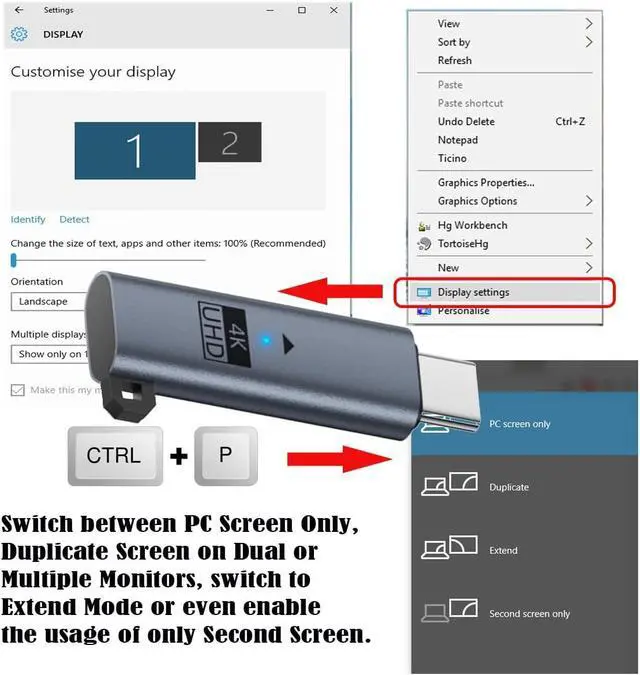 Alt view image 2 of 7 - Virtual Display Adapter USB4.0 USB5.0 USB-C Type-C DDC EDID Dummy Plug Headless Ghost Emulator Compatible with Thunderbolt3/4/5 Blue (4K@60Hz)