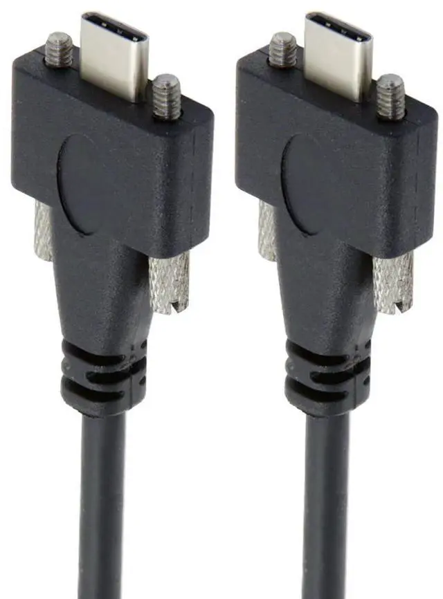 Main image of Vision Cable USB3.1 Type-C Dual Screws Locking to USB-C USB3.1 Type-C Data 10Gbps Power 65W Cord Compatible with VR Industrial Camera Phone FPV Computer (1.2m)