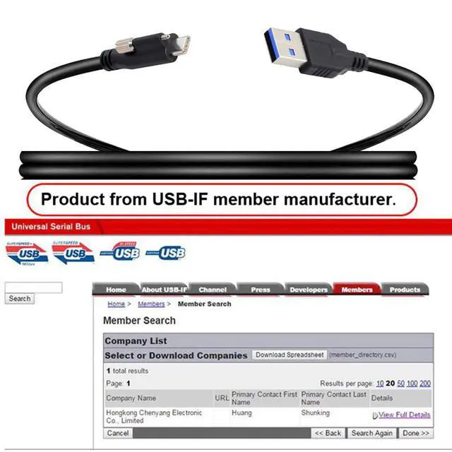 Alt view image 5 of 7 - Vision Cable USB3.1 Type-C USB-C Single Screw Locking to Type-A USB3.0 Data 10Gbps Power Cord Compatible with VR Industrial Camera Phone FPV Computer (3.0m)