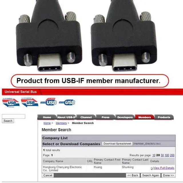 Alt view image 6 of 7 - Vision Cable USB3.1 Type-C Dual Screws Locking to USB-C USB3.1 Type-C Data 10Gbps Power 65W Cord Compatible with VR Industrial Camera Phone FPV Computer (2.0m)