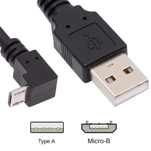 Alt view image 2 of 7 - 2pcs USB 2.0 Male to Micro USB Up & Down Angled 90 Degree Cable 20cm for Cell Phone Tablet (20CM)