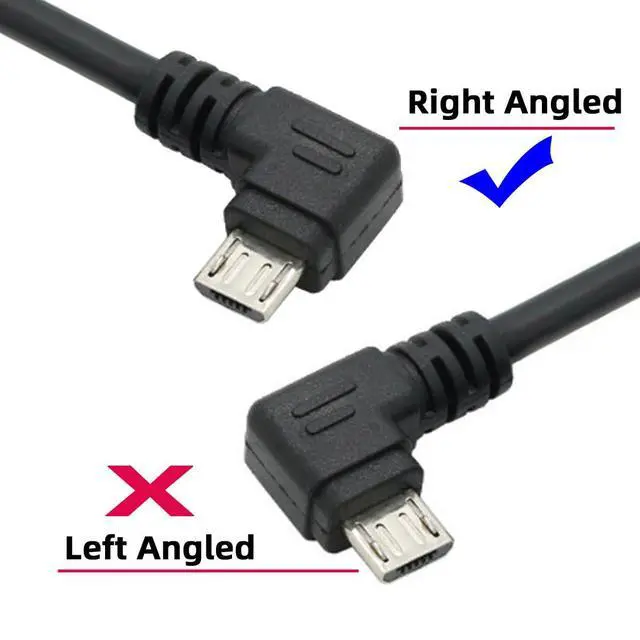 Alt view image 5 of 7 - Right Angle 90 Degree Micro USB Type-B 5Pin to USB 2.0 Type-A Data 480Mbps Charge Cable Compatible with Computer Phone Tablet Camera (1.6ft/50cm)