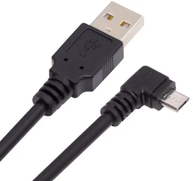 Main image of Left Angle 90 Degree Micro USB Type-B 5Pin to USB 2.0 Type-A Data 480Mbps Charge Cable Compatible with Computer Phone Tablet Camera (0.6ft/20cm)