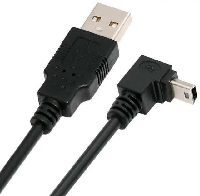 Main image of Mini USB2.0 5Pin Type-B Male 90 Degree Up Angle to USB 2.0 Type-A Male Power Data Cable 480Mbps Compatible with Computer Camera Laptop Desktop (Up Angle 1.6ft/0.5m)
