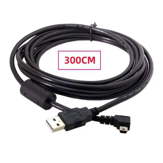 Alt view image 2 of 7 - Mini USB2.0 5Pin Type-B Male 90 Degree Right Angle to USB 2.0 Type-A Male Power Data Cable 480Mbps with Single Ferrite Core Compatible with Computer Camera Laptop Desktop (Right Angle 10ft/3.0m)