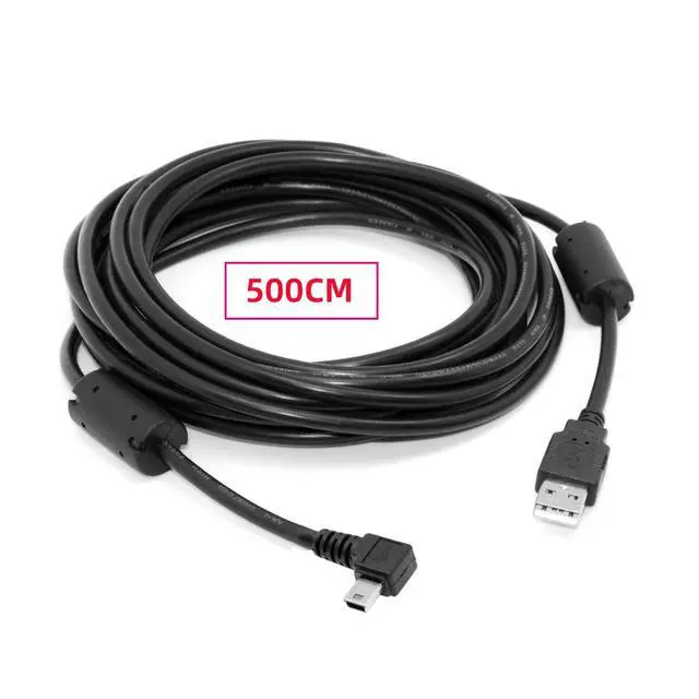 Alt view image 2 of 7 - Mini USB2.0 5Pin Type-B Male 90 Degree Right Angle to USB 2.0 Type-A Male Power Data Cable 480Mbps with Dual Ferrite Core Compatible with Computer Camera Laptop Desktop (Right Angle 16ft/5.0m)