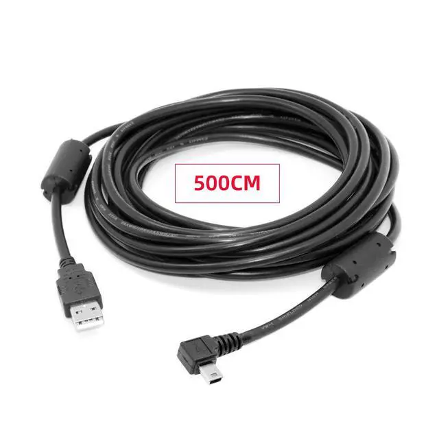 Alt view image 3 of 7 - Mini USB2.0 5Pin Type-B Male 90 Degree Left Angle to USB 2.0 Type-A Male Power Data Cable 480Mbps with Dual Ferrite Core Compatible with Computer Camera Laptop Desktop (Left Angle 16ft/5.0m)