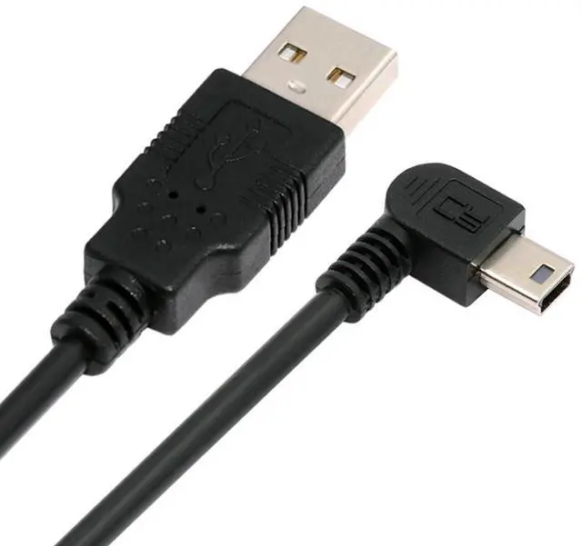 Main image of Mini USB2.0 5Pin Type-B Male 90 Degree Right Angle to USB 2.0 Type-A Male Power Data Cable 480Mbps Compatible with Computer Camera Laptop Desktop MP3 MP4 (Right Angle 1.6ft/0.5m)