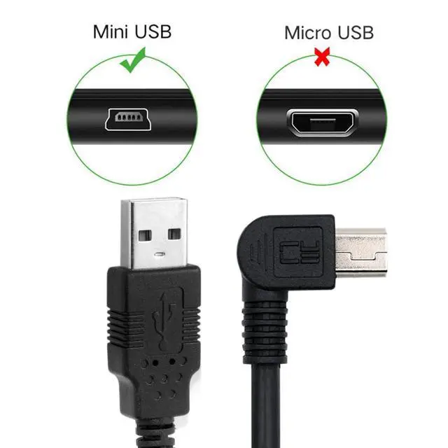 Alt view image 5 of 7 - Mini USB2.0 5Pin Type-B Male 90 Degree Left Angle to USB 2.0 Type-A Male Power Data Cable 480Mbps Compatible with Computer Camera Laptop Desktop MP3 MP4 (Left Angle 1.6ft/0.5m)