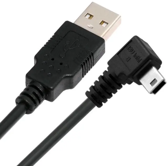 Main image of Mini USB2.0 5Pin Type-B Male 90 Degree Right Angle to USB 2.0 Type-A Male Power Data Cable 480Mbps Compatible with Computer Camera Laptop Desktop MP3 MP4 (Right Angle 6ft/1.8m)