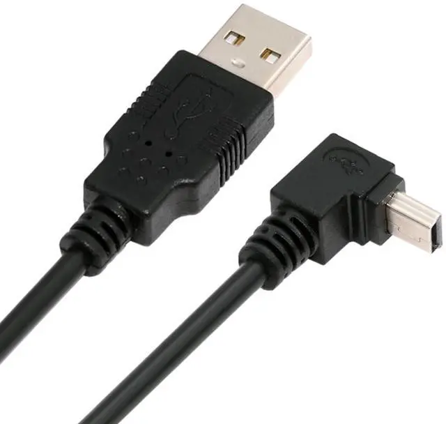 Main image of Mini USB2.0 5Pin Type-B Male 90 Degree Down Angle to USB 2.0 Type-A Male Power Data Cable 480Mbps Compatible with Computer Camera Laptop Desktop (Down Angle 1.6ft/0.5m)
