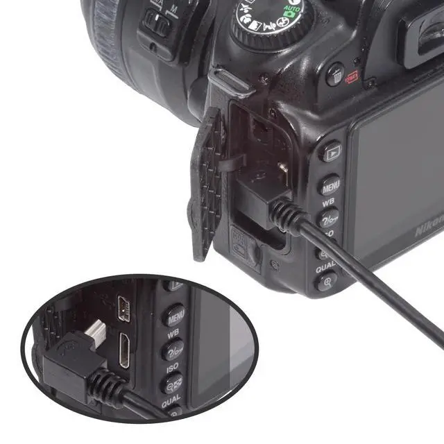 Alt view image 6 of 7 - Mini USB2.0 5Pin Type-B Male 90 Degree Down Angle to USB 2.0 Type-A Male Power Data Cable 480Mbps Compatible with Computer Camera Laptop Desktop (Down Angle 1.6ft/0.5m)