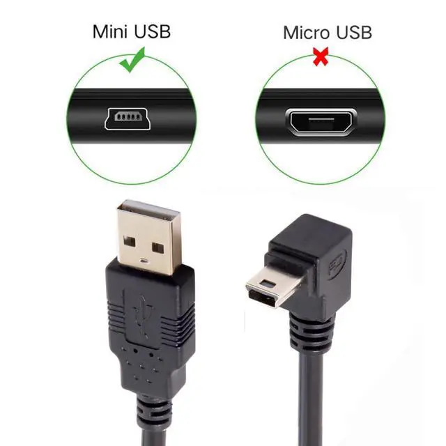 Alt view image 7 of 7 - Mini USB2.0 5Pin Type-B Male 90 Degree Down Angle to USB 2.0 Type-A Male Power Data Cable 480Mbps Compatible with Computer Camera Laptop Desktop (Down Angle 1.6ft/0.5m)