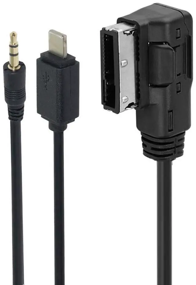 Main image of Media Port in AMI MDI to 8-pin Male & 3.5mm Audio AUX Adapter Power Cable 30cm Compatible with 3G MMI System Car VW Audi Serial 2014 A4 A6 Q5 Q7