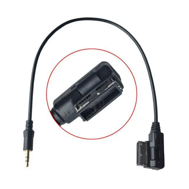 Alt view image 6 of 7 - Media Port in AMI MDI to 3.5mm Audio Male AUX Sound Flash Drive Adapter Cable 30cm Compatible with 3G MMI System Car VW Audi Serial 2014 A4 A6 Q5 Q7
