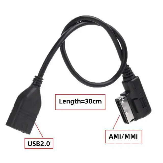 Alt view image 6 of 7 - Media Port in AMI MDI to USB 2.0 Type-A Female AUX Flash Drive Adapter Cable 30cm Compatible with 3G MMI System Car VW Audi Serial 2014 A4 A6 Q5 Q7