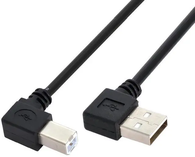 Main image of Right Angled USB 2.0 Type-A Male to Type-B USB Male Right Angled 90 Degree Connector Compatible withDisk Printer Scanner Cable 50cm