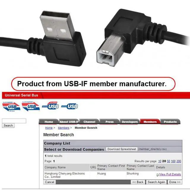 Alt view image 4 of 7 - Right Angled USB 2.0 Type-A Male to Type-B USB Male Right Angled 90 Degree Connector Compatible withDisk Printer Scanner Cable 50cm