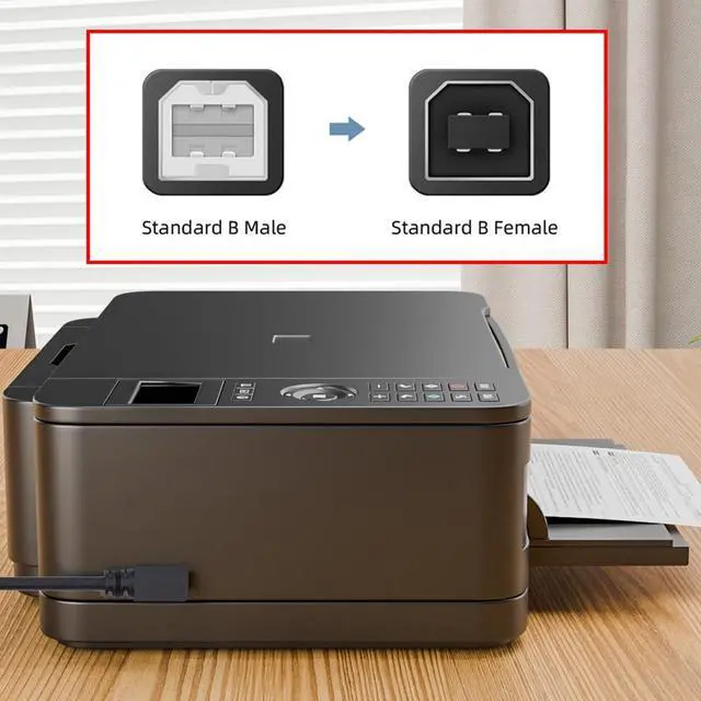 Alt view image 2 of 7 - USB 2.0 A Male to B Male Cable Down Angled 90 Degree for Printer Scanner Hard Disk (150CM)