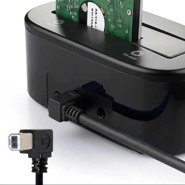 Alt view image 7 of 7 - Left Angled USB 2.0 Type-A Male to Type-B USB Male Right Angled 90 Degree Connector Compatible withDisk Printer Scanner Cable 100cm