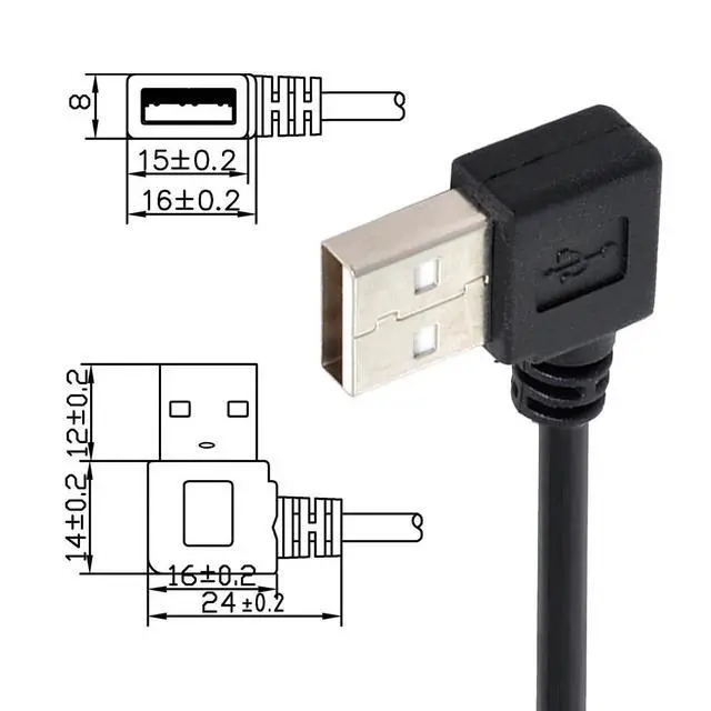 Alt view image 2 of 7 - Right Angled USB 2.0 Type-A Male to Type-B USB Male Right Angled 90 Degree Connector Compatible withDisk Printer Scanner Cable 100cm