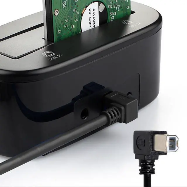 Alt view image 7 of 7 - Right Angled USB 2.0 Type-B Male 90 Degree to Type-B USB Female Panel Mount Screw Connector Compatible withDisk Printer Scanner Cable 100cm