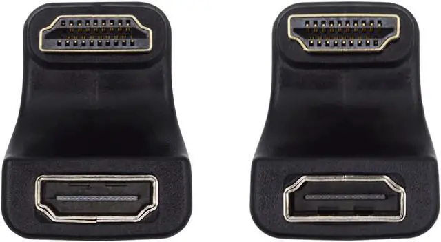 Main image of 2PCS/Lot Up & Down Angled HDMI Male Type-A to HDMI Type-A Female Port Savers 360 Degree Opposite U Shape Back Angled Extension Adapter Converter (Pitch=21mm)