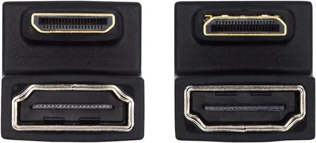 Main image of 2PCS/Lot 360 Degree Down & Up Opposite U Shape Back Angled 4K Mini HDMI 1.4 Type-C Male to HDMI Type-A Female Extension Adapter Converter (Pitch=10mm)