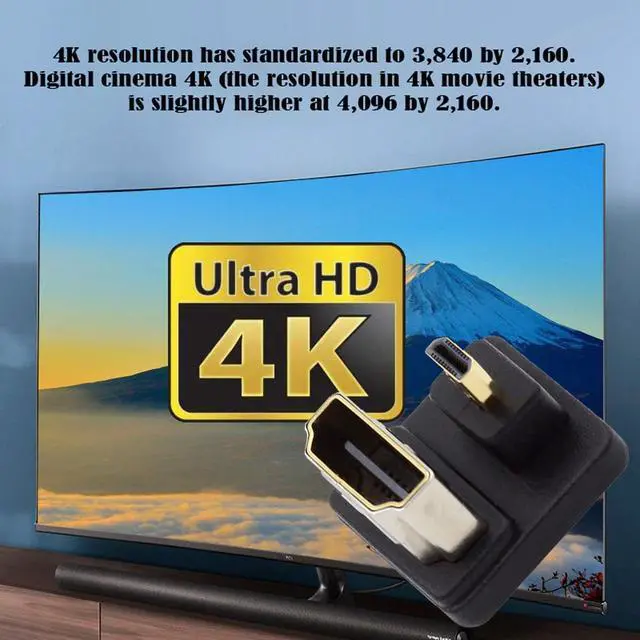 Alt view image 6 of 7 - 2PCS/Lot Up & Down Angled Micro HDMI 1.4 Male Type-D to HDMI Type-A Female Port Saver 360 Degree Opposite U Shape Back Angled Extension Adapter (Pitch=11mm)
