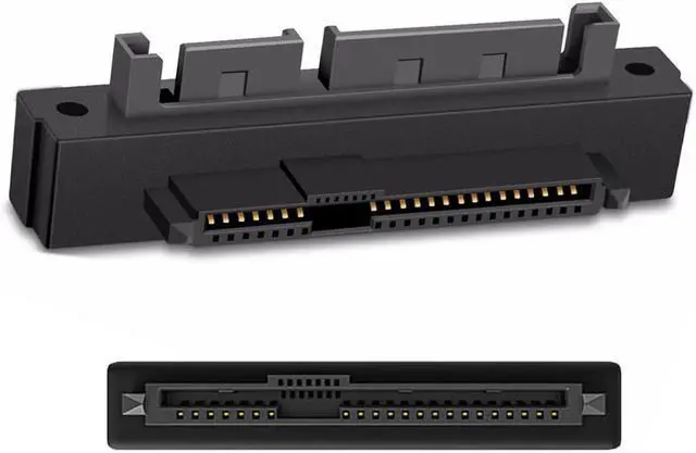 Alt view image 2 of 7 - 22Pin SATA Host to SFF-8482 SAS 29 Pin Hard Disk Drive Raid Adapter 6Gbps Angled 90 Degree Connector Compatible withServer Mainboard (Without Chipset)
