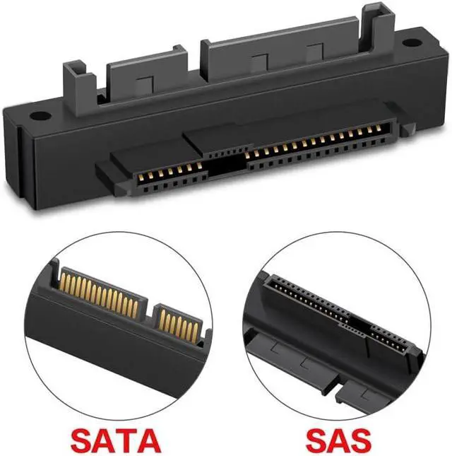 Alt view image 4 of 7 - 22Pin SATA Host to SFF-8482 SAS 29 Pin Hard Disk Drive Raid Adapter 6Gbps Angled 90 Degree Connector Compatible withServer Mainboard (Without Chipset)