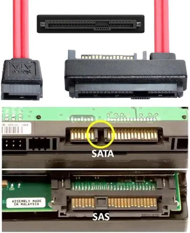 Alt view image 4 of 7 - 7Pin SATA Host to SFF-8482 SAS 29 Pin Hard Disk Drive Raid Cable 6Gbps Red Color with 15Pin SATA Power Port Compatible withServer Mainboard (Without Chipset)
