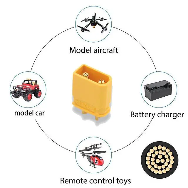Alt view image 5 of 7 - XT30 Power Connector Male to Female 18AWG Extension Cable High Current Compatible with RC Battery Quadcopter Multirotor Portable Charge Station Solar Panel (50cm)