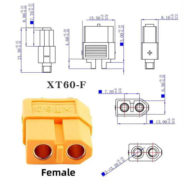 Alt view image 3 of 7 - XT60 Power Connector Female to Female 12AWG Extension Cable High Current Compatible with RC Battery Quadcopter Multirotor Portable Charge Station Solar Panel (50cm)