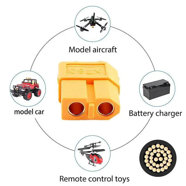 Alt view image 4 of 7 - XT60 Power Connector Female to Female 12AWG Extension Cable High Current Compatible with RC Battery Quadcopter Multirotor Portable Charge Station Solar Panel (50cm)