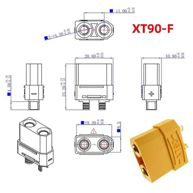 Alt view image 3 of 7 - XT90 Power Connector Male to Female 10AWG Extension Cable High Current Compatible with RC Battery Quadcopter Multirotor Portable Charge Station Solar Panel (50cm)