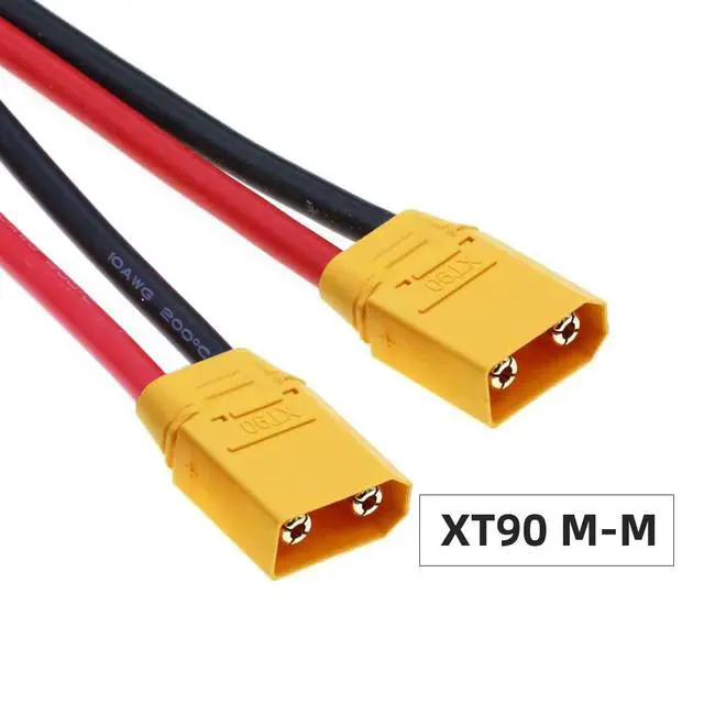 Alt view image 5 of 7 - XT90 Power Connector Male to Male 10AWG Extension Cable High Current Compatible with RC Battery Quadcopter Multirotor Portable Charge Station Solar Panel (50cm)